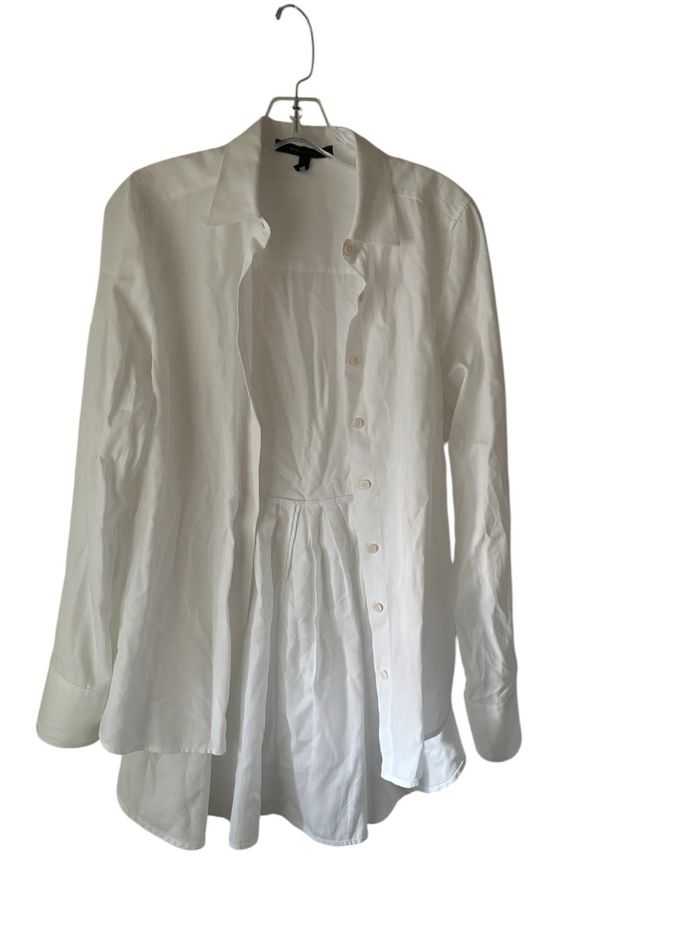 BCBGMaxAzria White Button-Down Tunic Shirt
